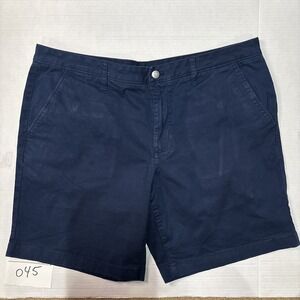 Member's Mark Men's Flat Front Twill Shorts Size 40 Blue Casual Chino Style
